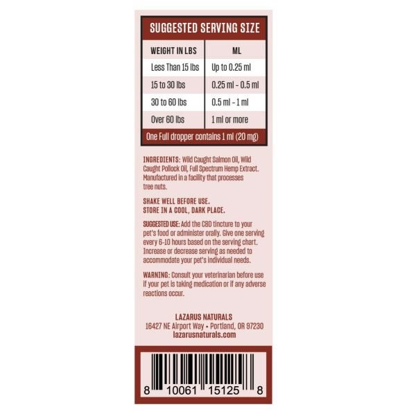 CBD Oil for Older Pets — Wild Salmon Joint Support — Lazarus