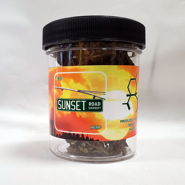 sunset road sherbert hemp flower 7g jar