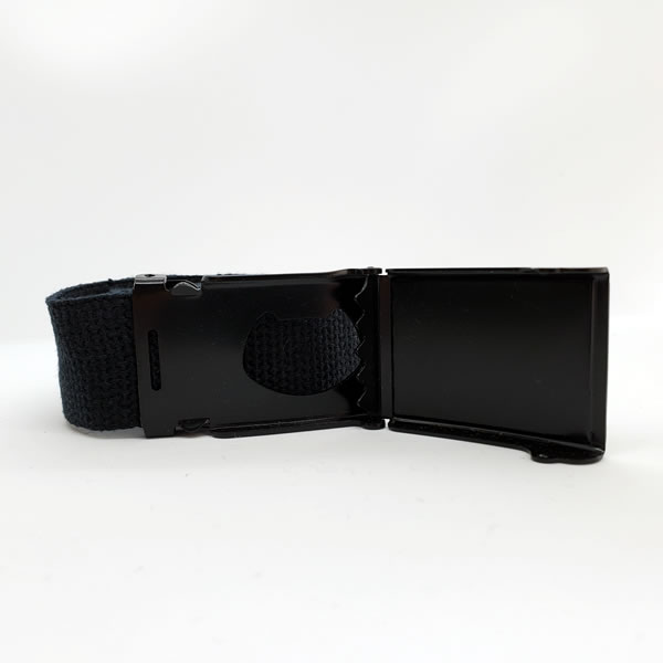 black hemp belt buckle open