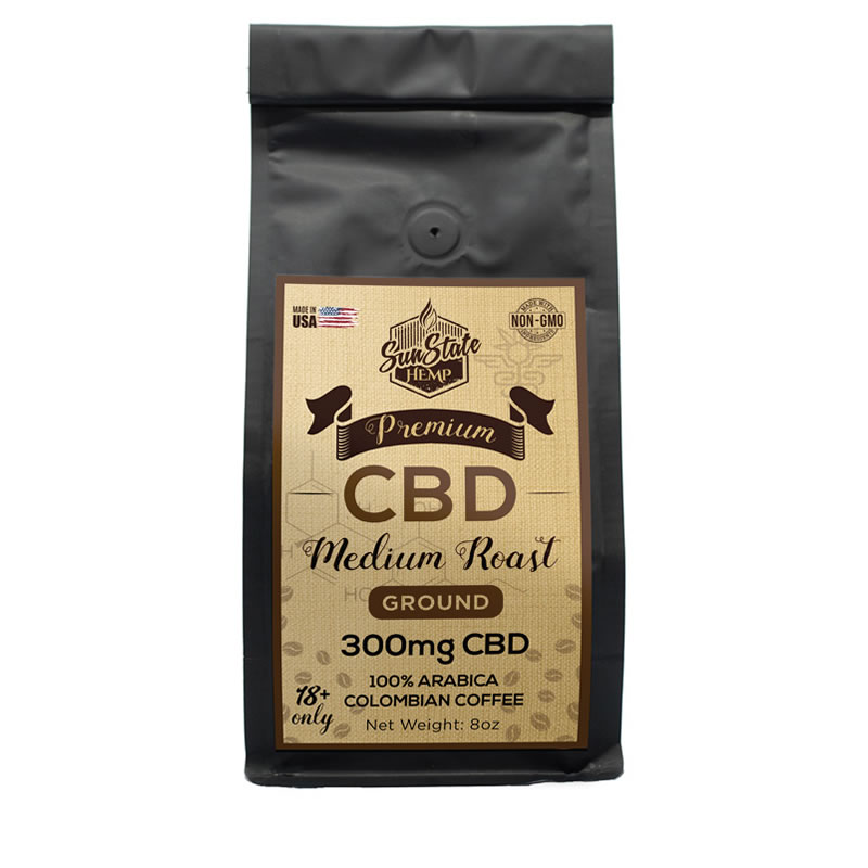 CBD Infused Ground Coffee 300mg Medium Roast Copper