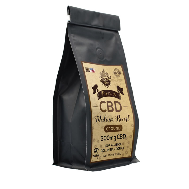 CBD Infused Ground Coffee 300mg Medium Roast Copper