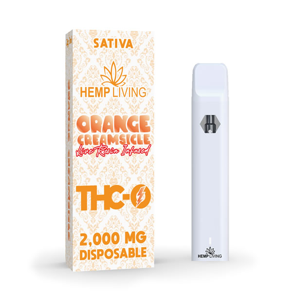 Orange Creamsicle THCO + Delta 8 Blend Disposable Vaporizer w/Live Resin 2000mg Copper