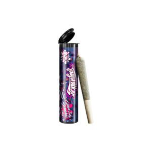 Jaywalker Grape Jolly Rancher THCA 0.5g pre-roll in protective tube featuring premium indoor-grown indica hemp flower.