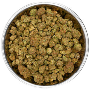 golden gas indica thca flower in a bowl