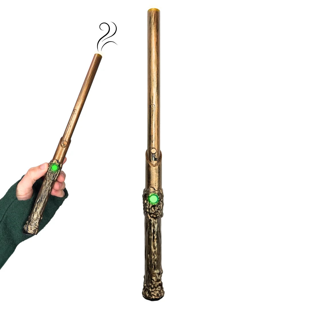 Wandjamin magic wand cart battery by Smyle Labs — slide-to-hide lever conceals cartridge inside the wand